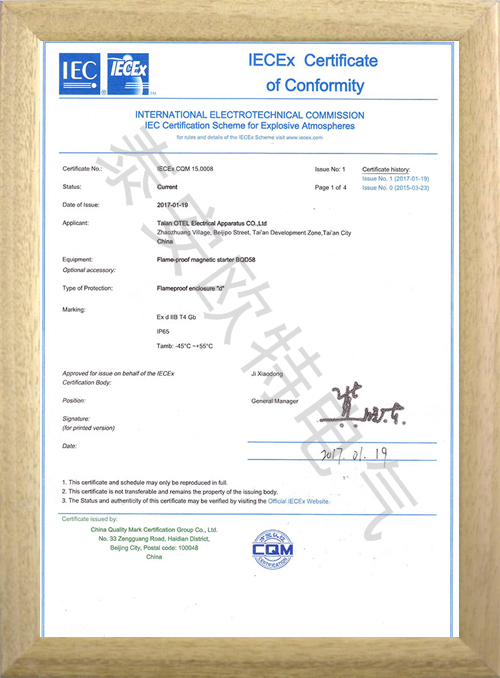 BQD58IEC認(rèn)證證書